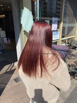 ブロッサム 東中野店 チェリーレッド暖色カラーボルドーワインレッド春カラー