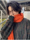 ミディアムウルフ　ニュアンスパーマ　毛流れパーマ　MOMO