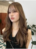 栄カットカラー透明感ナチュラルロング