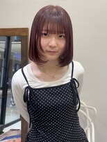 esu西梅田/髪質改善/韓国/ダブルカラー/イルミナカラー/顔周りカット【エス】&nbsp;チェリーピンク/フェイスレイヤー