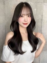 スターズレイ 本川越(STARS ray) アッシュブラック シースルーバング 韓国ヘア 髪質改善 艶髪