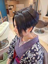 ヘアサロンアンドヘアメイクディー(hair salon hair make D)&nbsp;仙台D　前下りボブ×ツーブロック×パープルカラーstyle