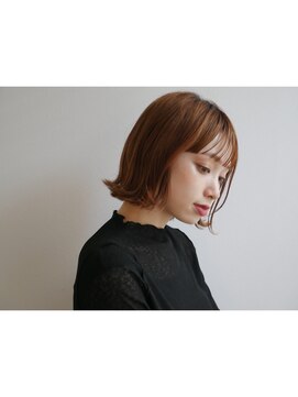 ファロ 二子玉川(falo) ショートボブ　アプリコットオレンジ【falo二子玉川】