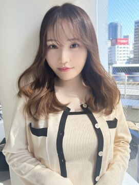 ジエクト カナウ(The Ect canow) レイヤーロング20代30代小顔ヘアグレージュカラー