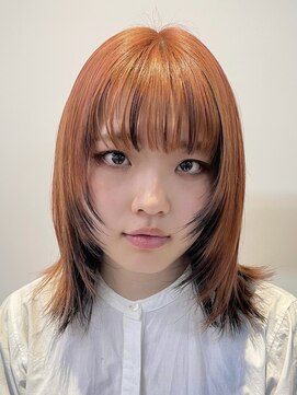 ルシアーアトリエ(Luthier atelier) オレンジブラックインナーカラー×ウルフ