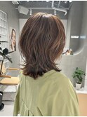 天神大名顔周りレイヤーカットハイライトミディアム今泉