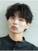 心斎橋フェザーパーマフェザーショートセンターパート20代緩め