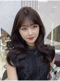 前髪あり 韓国風くびれレイヤーロング