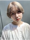 「NUDE」#20代30代 透けバング前下がりショート大人ショートボブ