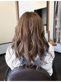 **ミルクティーブラウンエクステハイライト**