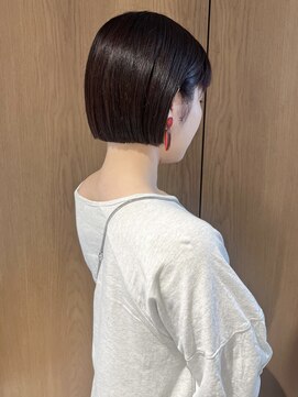 ラミエ バイ メルト 吉祥寺(lamie by melt) "久保田"耳かけぷつんとミニボブラベンダーピンクブリーチなし