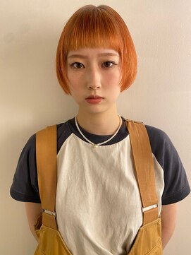 ダブ ギンザ(DaB ginza) ショートボブ/ケアブリーチカラー/オレンジ/ショートカット