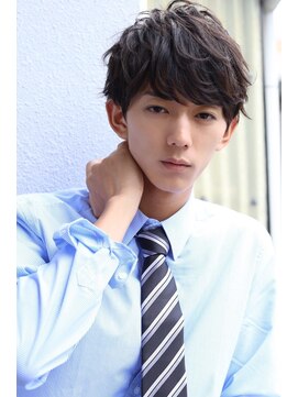 アフロート ディル(AFLOAT D'L) スーツ短髪ツーブロック束感モテる黒髪シークレットパーマ流行