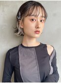ホワイトベージュ&ボブアレンジ