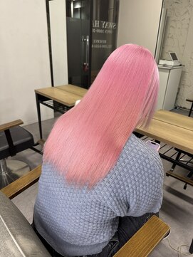 スワイ(SWAY) 薄ピンク ブリーチ/髪質改善/ボブウルフ/エクステ/ダブルカラー