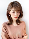 シャギーレイヤーロング韓国ワンホンヘアシースルーぱっつん前髪