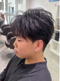 センターパートシースルーバング韓国ショート