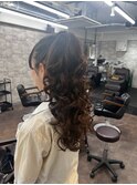 盛り髪ハーフポニーヘアアレンジ／ヘアセット