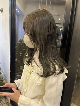 ヘアーアイスカルテット(HAIR ICI QUARTET) ブリーチなし◎透明感オリーブベージュ×レイヤー