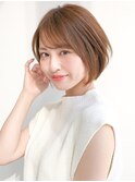 ★イメチェンラベンダーカラー前髪小顔カット耳かけ丸みショート