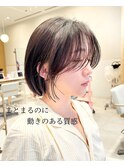 【修】20代30代40代◎透明感カラー×韓国切りぱなしボブ
