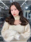韓国ヘア　くびれヘア　顔周りレイヤーカット　シースルーバング
