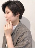 暗髪×ハンサムショート