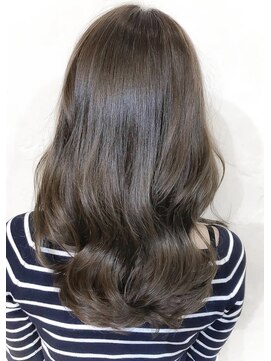 エレノア 博多ANNEX(Eleanor) 大人可愛いグレーベージュストレートレイヤー☆古尾