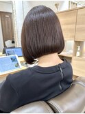 前下がりボブ 縮毛矯正 タッセルボブ 韓国ボブ 切りっぱなしボブ