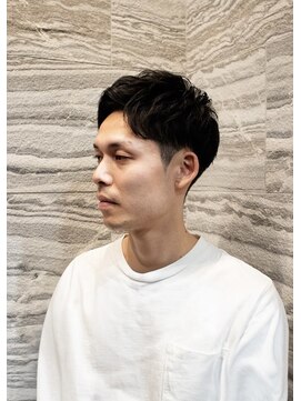 サーフカール/刈り上げセンターパート/ブルーブラック[渋谷]