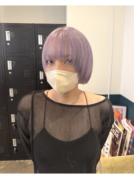ソル オモテサンドウ 表参道 青山(SOL . OMOTESANDO) ブリーチ２回ペールラベンダー×前上がりボブ　stylist聖斗