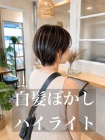 コノアラボ 守谷店(Conoah labo)&nbsp;白髪/ハイライト/ナチュラルショート/ミルクブラウン/夏/守谷