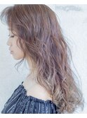 ハニーベージュカラー＊ハイレイヤーロング＊クセ毛風パーマ