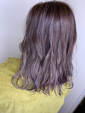 フロート 小阪店(float) ラベンダーカラー_マロンベージュ Aラインボブ かきあげ