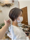 大人ショート/前髪なしショート/ショート/ホワイトミルクティー