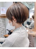 絶壁解消×くびれ×30代40代50代×前髪長め大人ショートボブ永