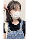 大人可愛い/ココアベージュ/グレージュカラー/ボブウルフ/黒髪