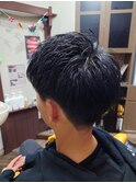 ウルフマッシュパーマハイライト〈理容室〉東浦和メンズ