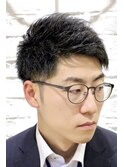 アップバングカジュアル刈り上げショートソフモヒ