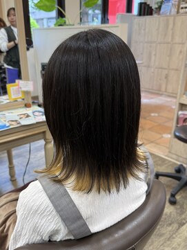 アルターリール(aL ter Rire) くびれヘア/アプリコットオレンジ/ハイライトカラー/杉田花乃