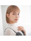 小顔・大人ボブ/切りっぱなし縮毛矯正/シークレットハイライト