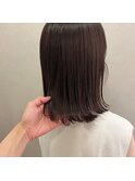 【&ONE　自由が丘】ラベンダーグレージュ×切りっぱなしボブ