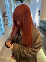 アース いわき店(HAIR&MAKE EARTH)&nbsp;艶髪カッパーオレンジロング