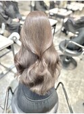 ロングレイヤーカット　ミルクブラウン