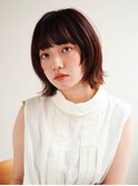 ミディアムヘア/斜めバング/グレージュカラー/新宿駅