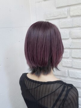 ビランチェ 池袋(bilancia) インナーカラー/レイヤーボブ/グレー/ラベンダー/池袋