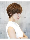 20代30代40代抜け感ショートレイヤーミルクティベージュ