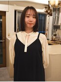 顔まわりレイヤーのシンプルボブ