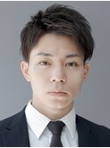 就活用爽やか刈り上げツーブロックショートアップバング