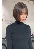 切りっぱなしボブミニボブラベンダーグレージュ20代30代40代